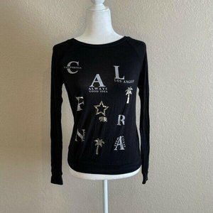 Peaches & Cream Womens Sweatshirt Black California